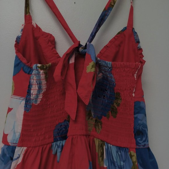 Abercrombie & Fitch Girl's Sundress, Red with Bright Florals, Size S - Picture 3 of 6